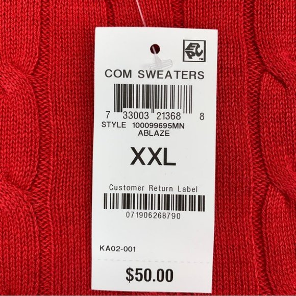 Club Room Mens Sweater Cable-Knit Cotton Sweater size XXL - Picture 4 of 10